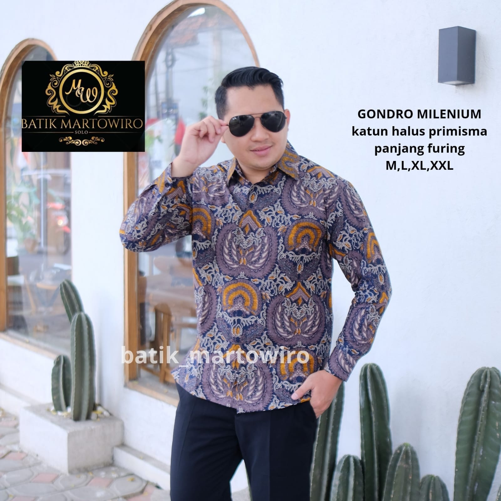 cover-GONDRO MILENIUM Kemeja Batik Pria Solo Lengan Panjang Lapis Furing BY MARTOWIRO-1