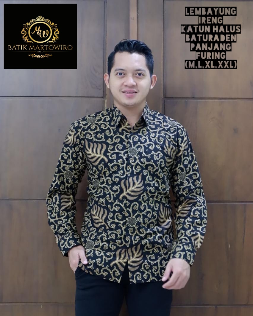 cover-LEMBAYUNG IRENG Kemeja Batik Pria Solo Lengan Panjang Lapis Furing BY MARTOWIRO-1