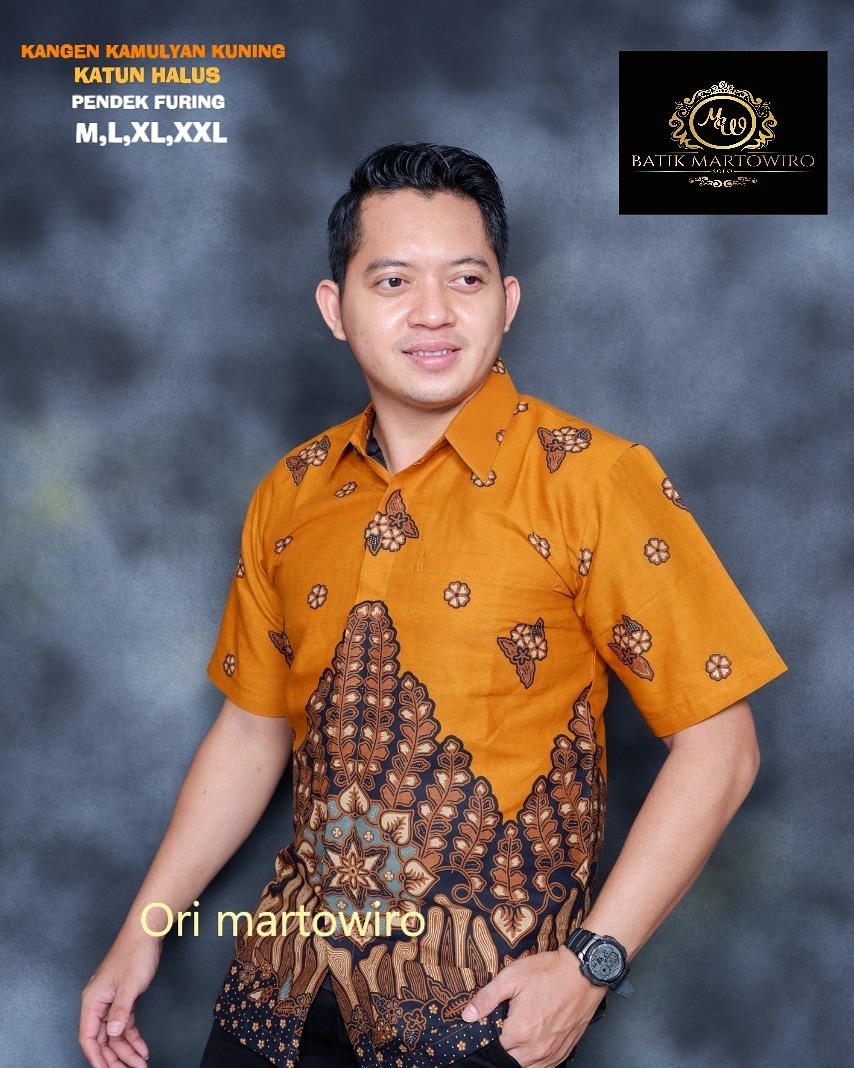 cover-KANGEN KAMULYAN KUNING Kemeja Batik Pria Solo Lengan Pendek Lapis Furing BY MARTOWIRO-1