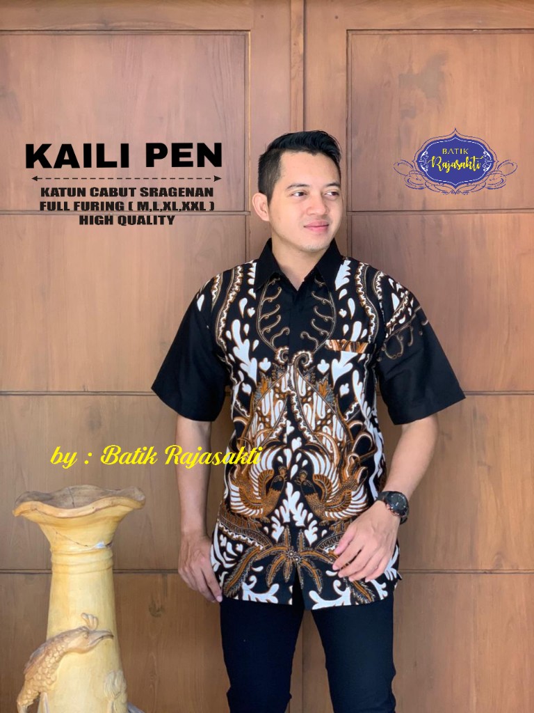 cover-KAILI PEN Kemeja Batik Pria Solo Lengan Pendek Lapis Furing BY RAJASAKTI-1