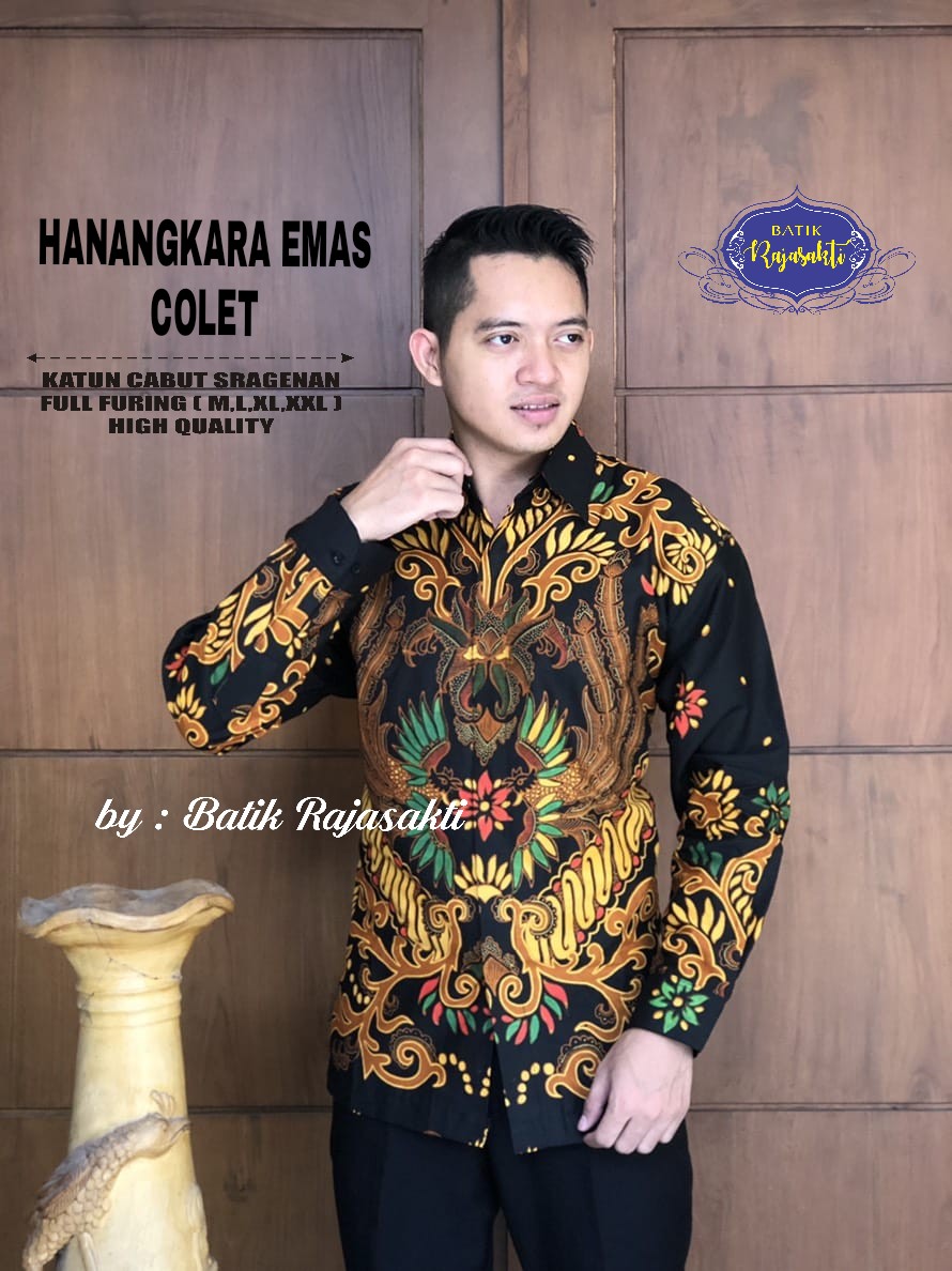 cover-HANANGKARA EMAS COLET Kemeja Batik Pria Solo Lengan Panjang Lapis Furing BY RAJASAKTI-1