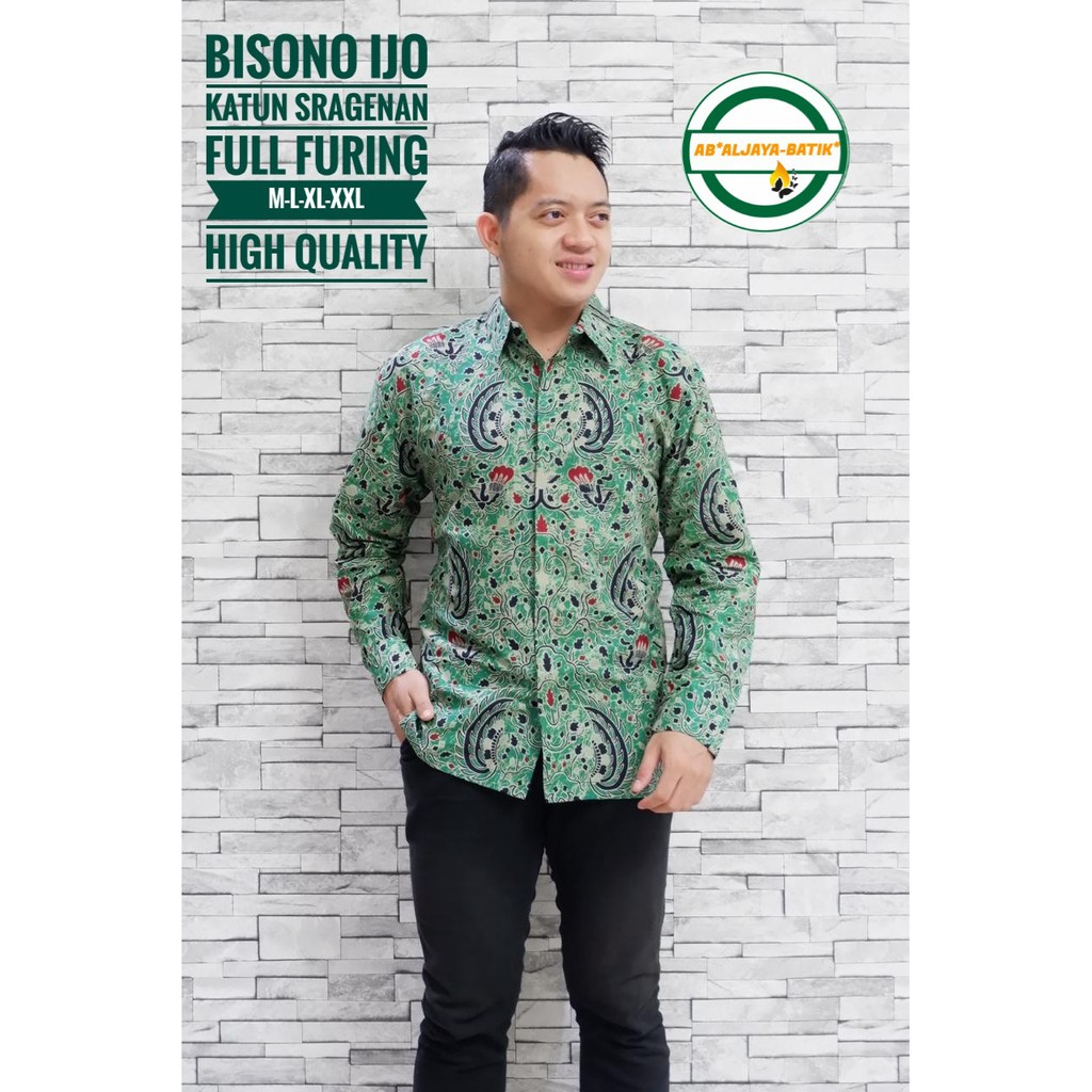cover-BISONO IJO Kemeja Batik Pria Solo Lengan Panjang Lapis Furing BY ALJAYA-1