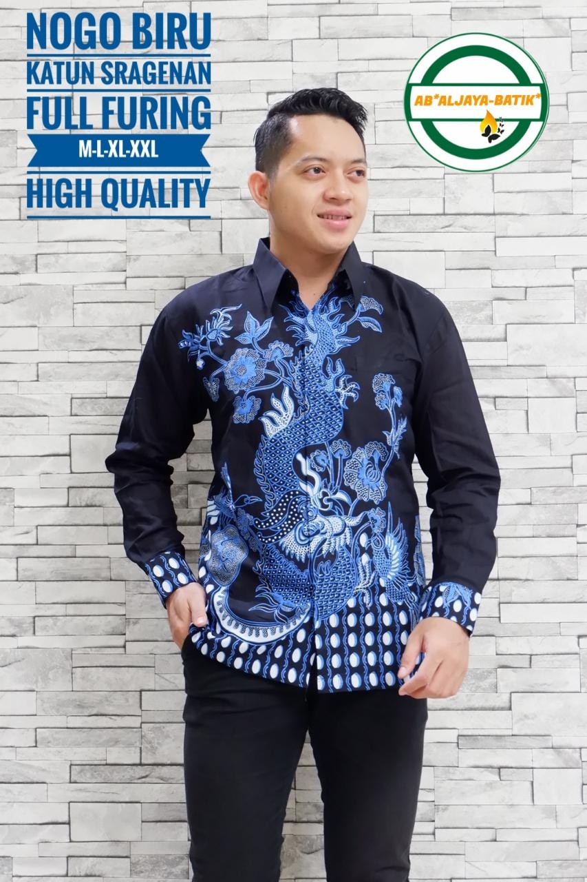 cover-NOGO BIRU Kemeja Batik Pria Solo Lengan Panjang Lapis Furing BY ALJAYA-1