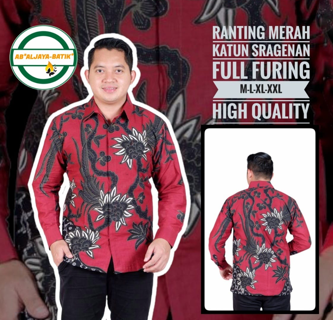 cover-RANTING MERAH Kemeja Batik Pria Solo Lengan Panjang Lapis Furing BY ALJAYA-1