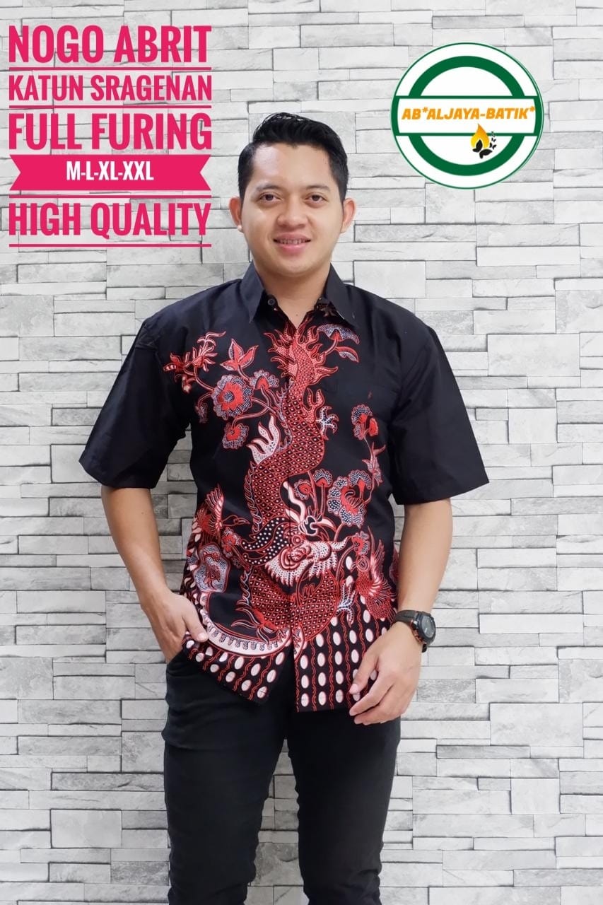 cover-NOGO ABRIT Kemeja Batik Pria Solo Lengan Pendek Lapis Furing BY ALJAYA-1