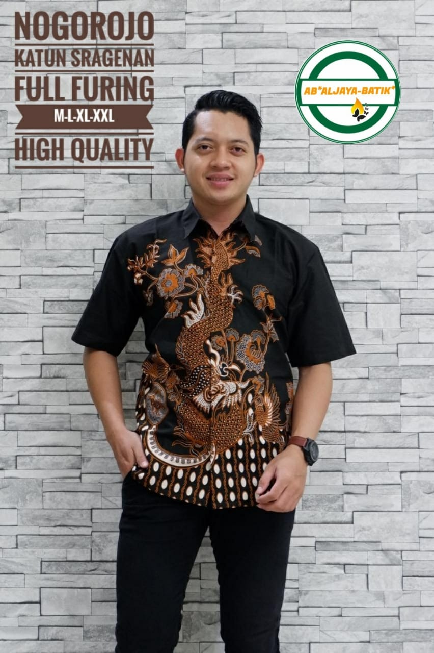 cover-NOGOROJO Kemeja Batik Pria Solo Lengan Pendek Lapis Furing BY ALJAYA-1