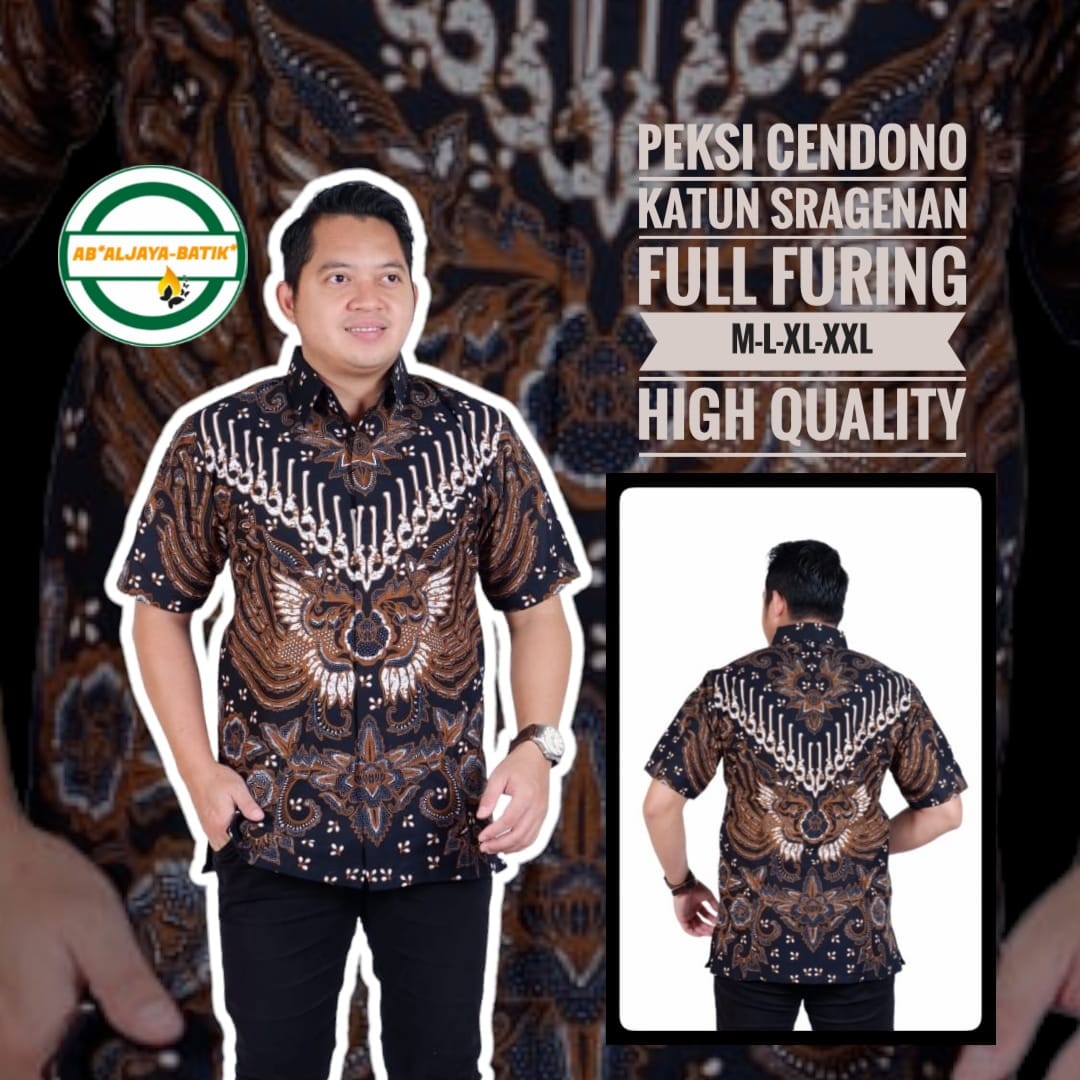 cover-PEKSI CENDONO Kemeja Batik Pria Solo Lengan Pendek Lapis Furing BY ALJAYA-1