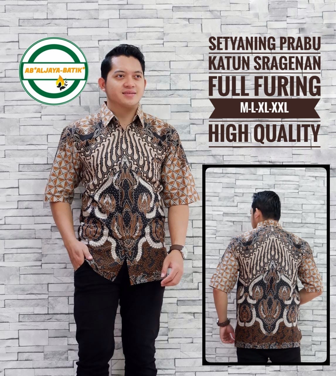 cover-SETYANING PRABU Kemeja Batik Pria Solo Lengan Pendek Lapis Furing BY ALJAYA-1