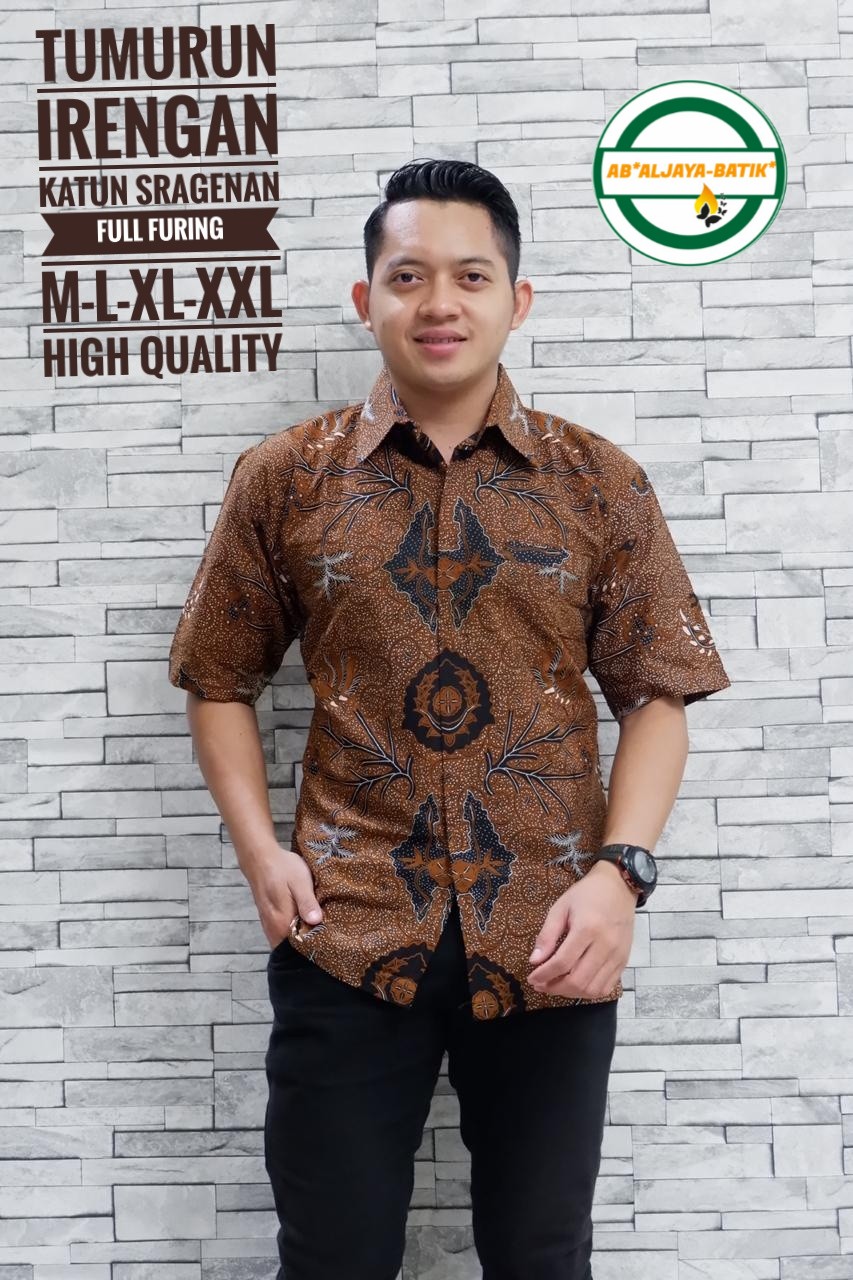 cover-TUMURUN IRENGAN Kemeja Batik Pria Solo Lengan Pendek Lapis Furing BY ALJAYA-1