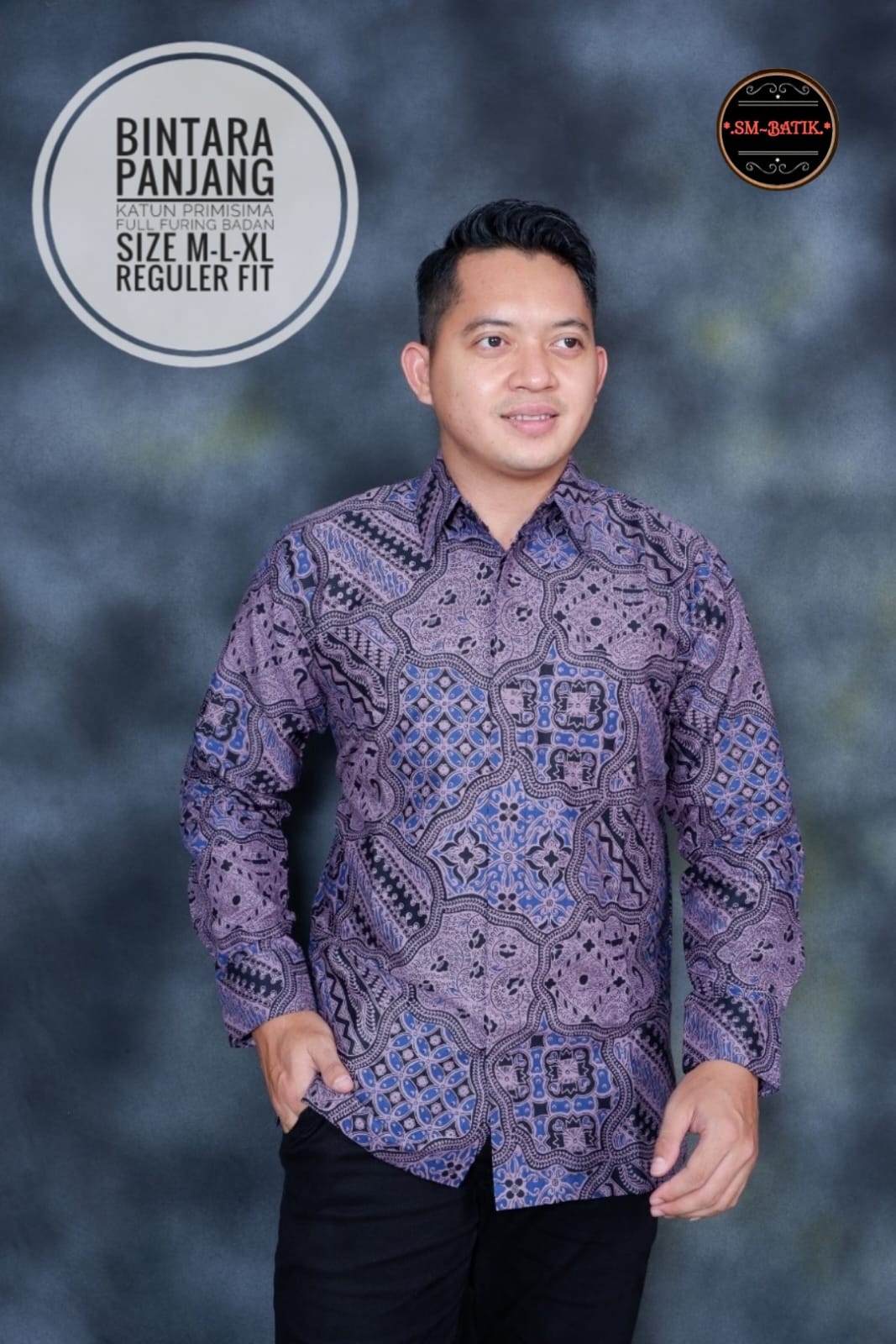 cover-BIANTARA Kemeja Batik Pria Solo Lengan Panjang Lapis Furing BY SM-1