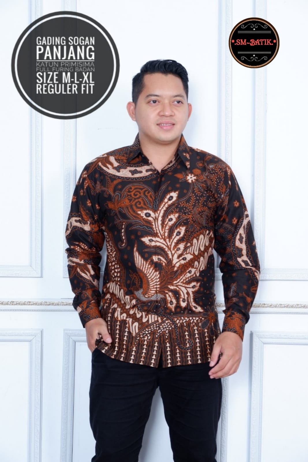 cover-GADING SOGAN Kemeja Batik Pria Solo Lengan Panjang Lapis Furing BY SM-1