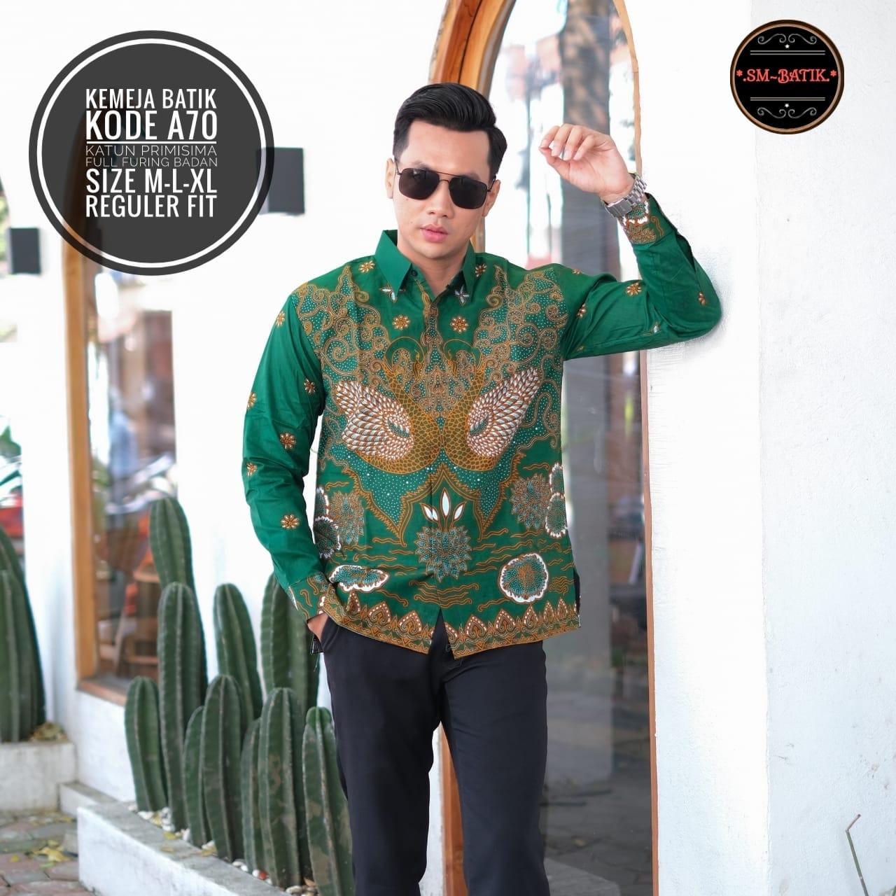 cover-KODE A70 Kemeja Batik Pria Solo Lengan Panjang Lapis Furing BY SM-1