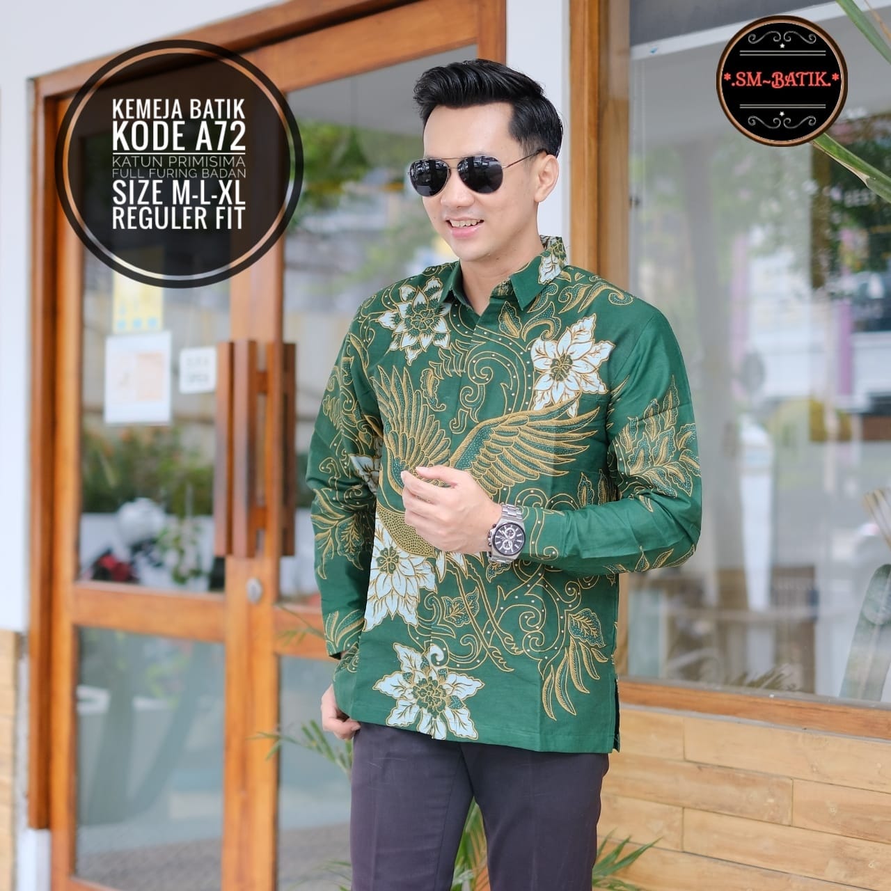 cover-KODE A72 Kemeja Batik Pria Solo Lengan Panjang Lapis Furing BY SM-1