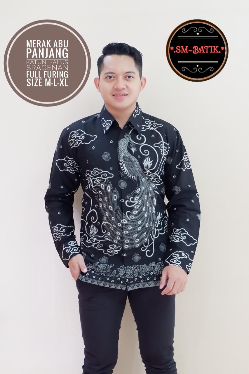 cover-MERAK ABU Kemeja Batik Pria Solo Lengan Panjang Lapis Furing BY SM-1