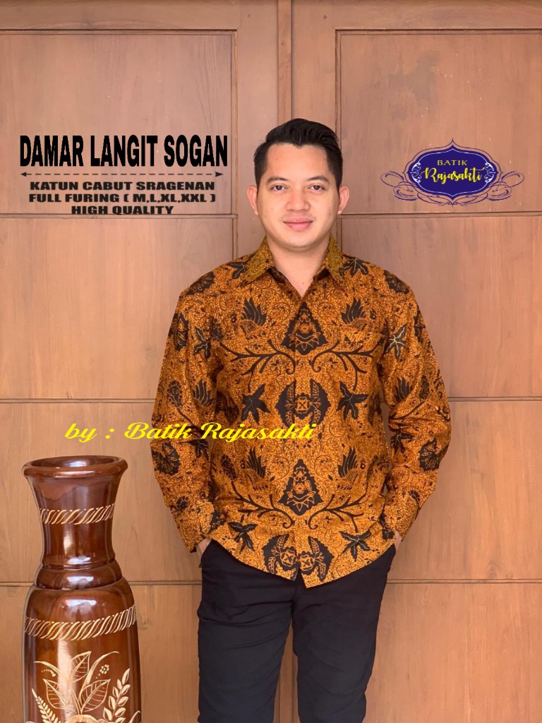 cover-DAMAR LANGIT SOGAN KEMEJA BATIK PRIA SOLO LENGAN PANJANG LAPIS FURING BY RAJASAKTI-1