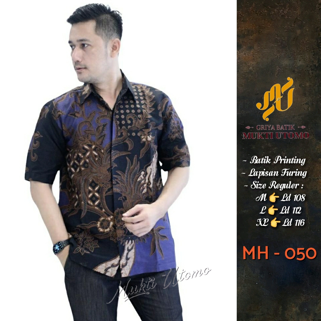 cover-MH 050 Kemeja Batik Pria Solo Lengan Pendek Lapis Furing BY MUKTI UTOMO-1