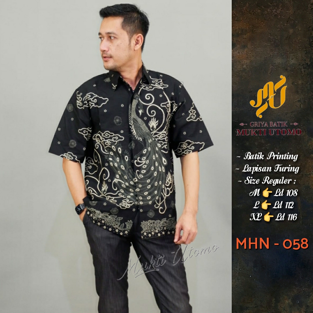 cover-MHN 058 Kemeja Batik Pria Solo Lengan Pendek Lapis Furing BY MUKTI UTOMO-1
