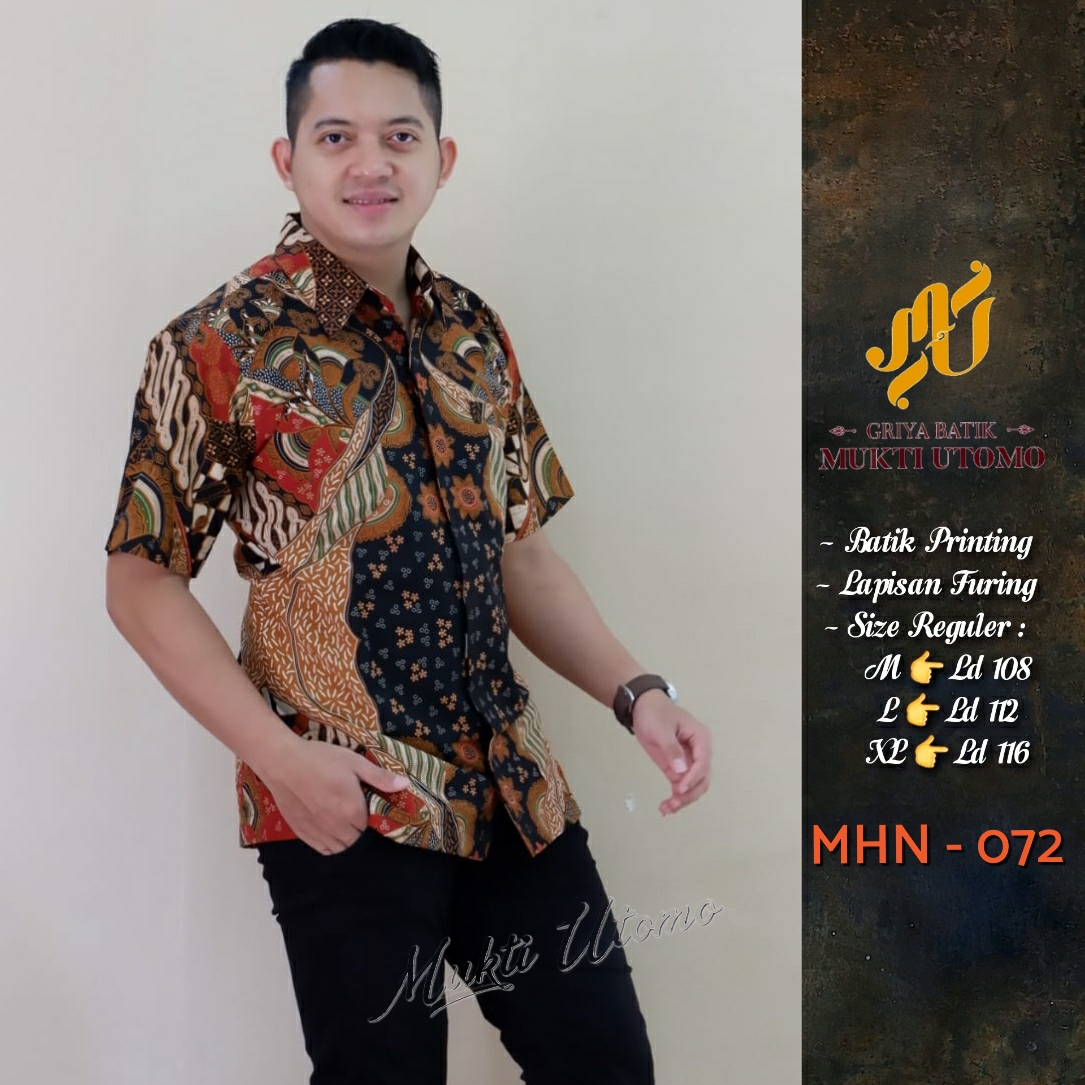 cover-MHN 072 Kemeja Batik Pria Solo Lengan Pendek Lapis Furing BY MUKTI UTOMO-1