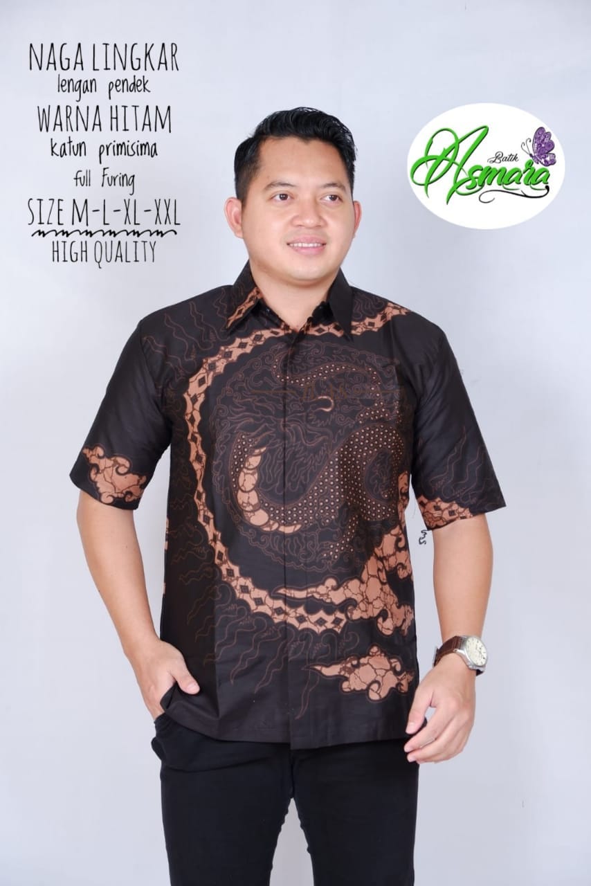 cover-NAGA LINGKAR Kemeja Batik Pria Solo Lengan Pendek Lapis Furing BY ASMARA-1