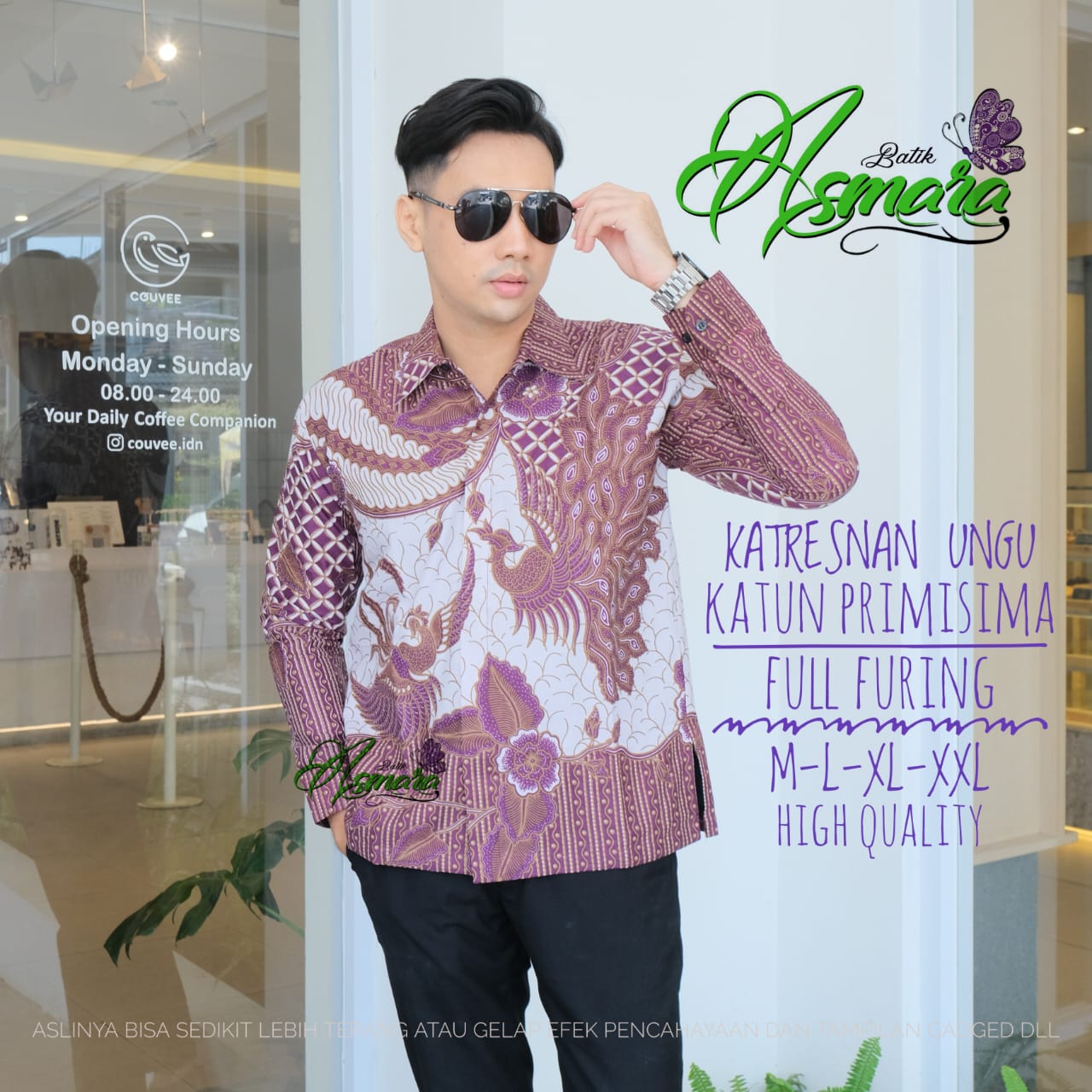 cover-KATRESNAN UNGU Kemeja Batik Pria Solo Lengan Panjang Lapis Furing BY ASMARA-1
