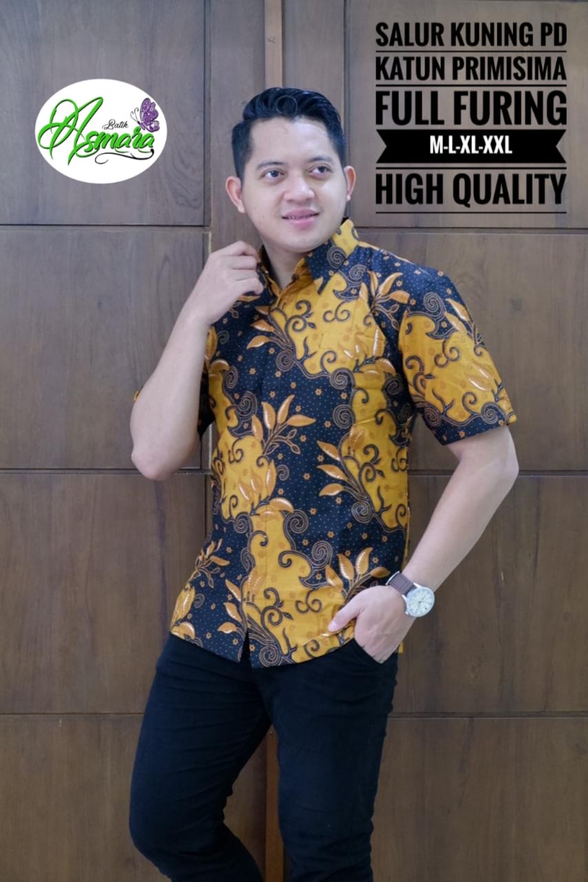 cover-SALUR KUNING Kemeja Batik Pria Solo Lengan Pendek Lapis Furing BY ASMARA-1