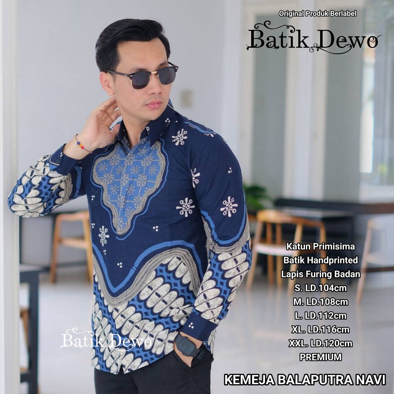 cover-BALAPUTRA NAVI Kemeja Batik Pria Solo Lengan Panjang Lapis Furing BY DEWO-1