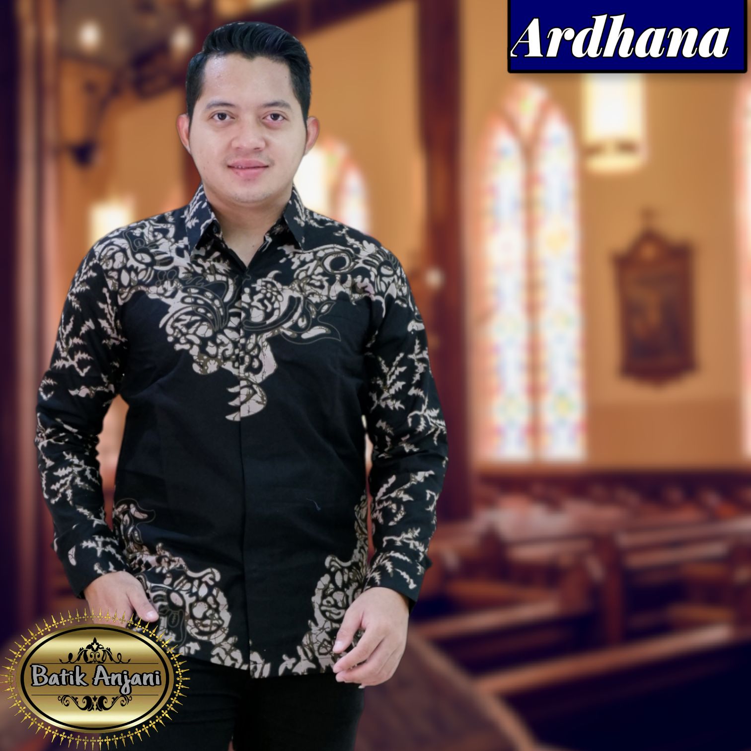 cover-ARDHANA HITAM Kemeja Batik Pria Solo Lengan Panjang Lapis Furing BY ANJANI-1
