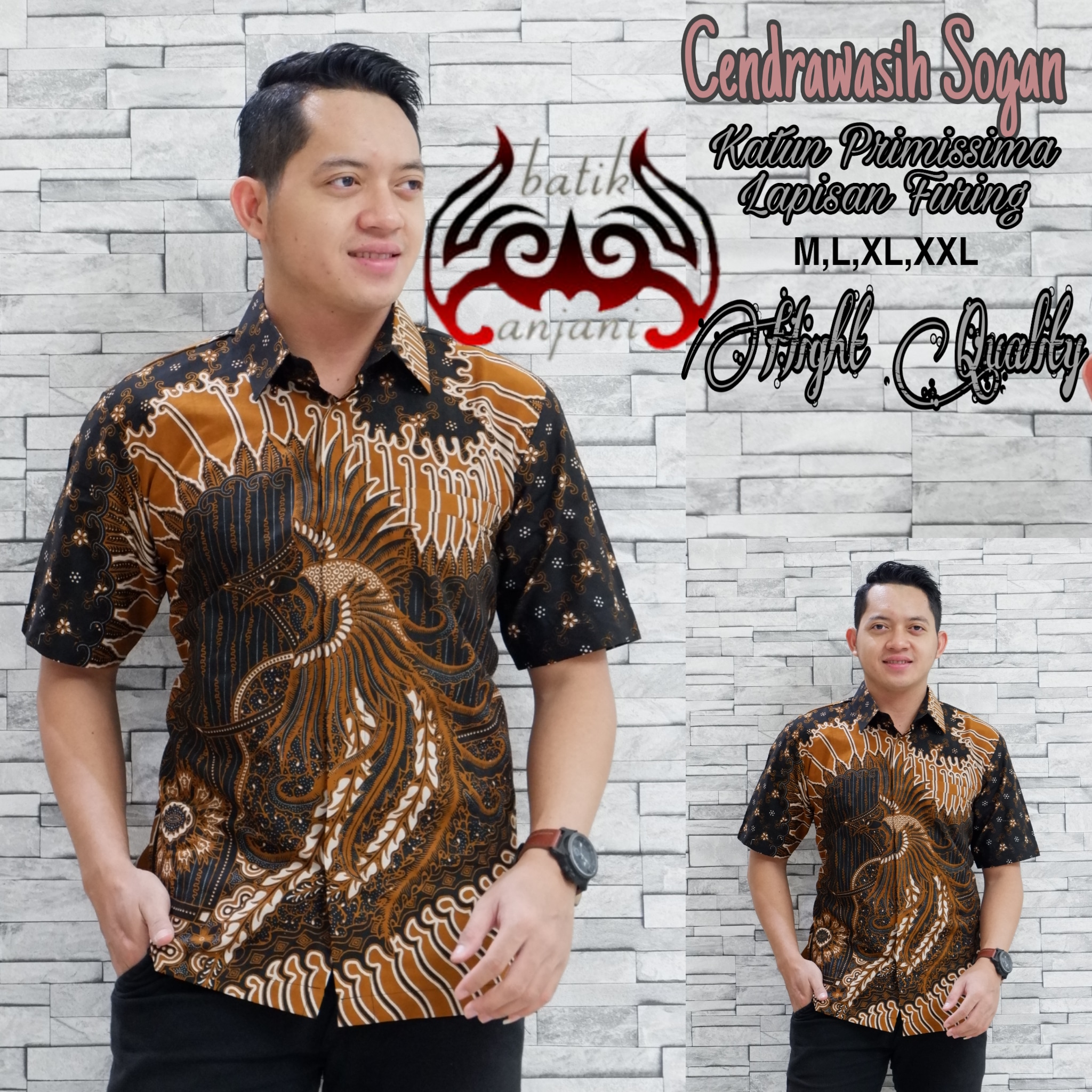 cover-CENDRAWASIH SOGAN Kemeja Batik Pria Solo Lengan Pendek Lapis Furing BY ANJANI-1