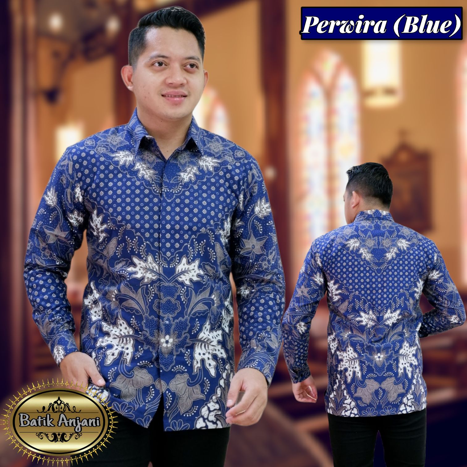 cover-PERWIRA BLUE Kemeja Batik Pria Solo Lengan Panjang Lapis Furing BY ANJANI-1