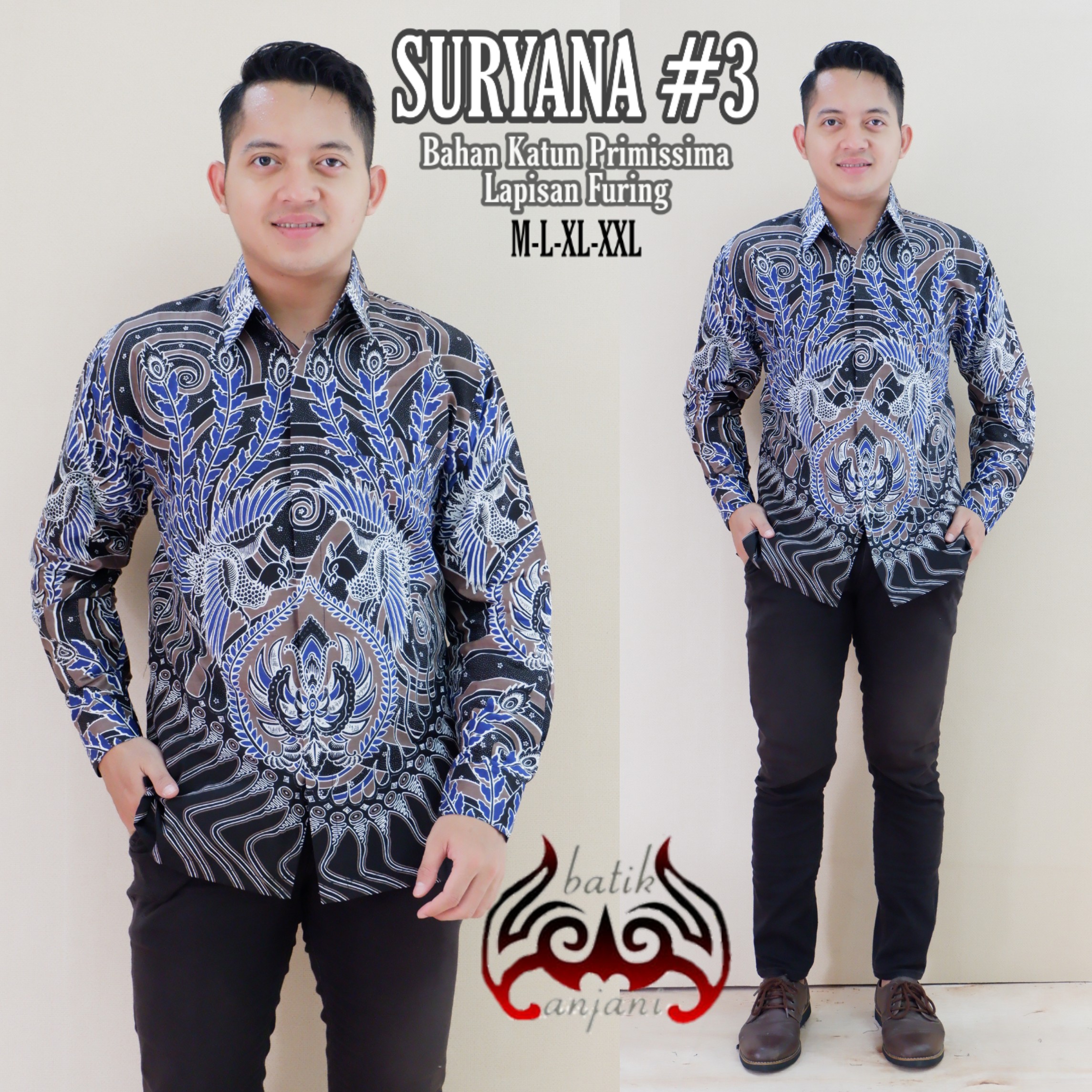 cover-SURYANA 3 Kemeja Batik Pria Solo Lengan Panjang Lapis Furing BY ANJANI-1