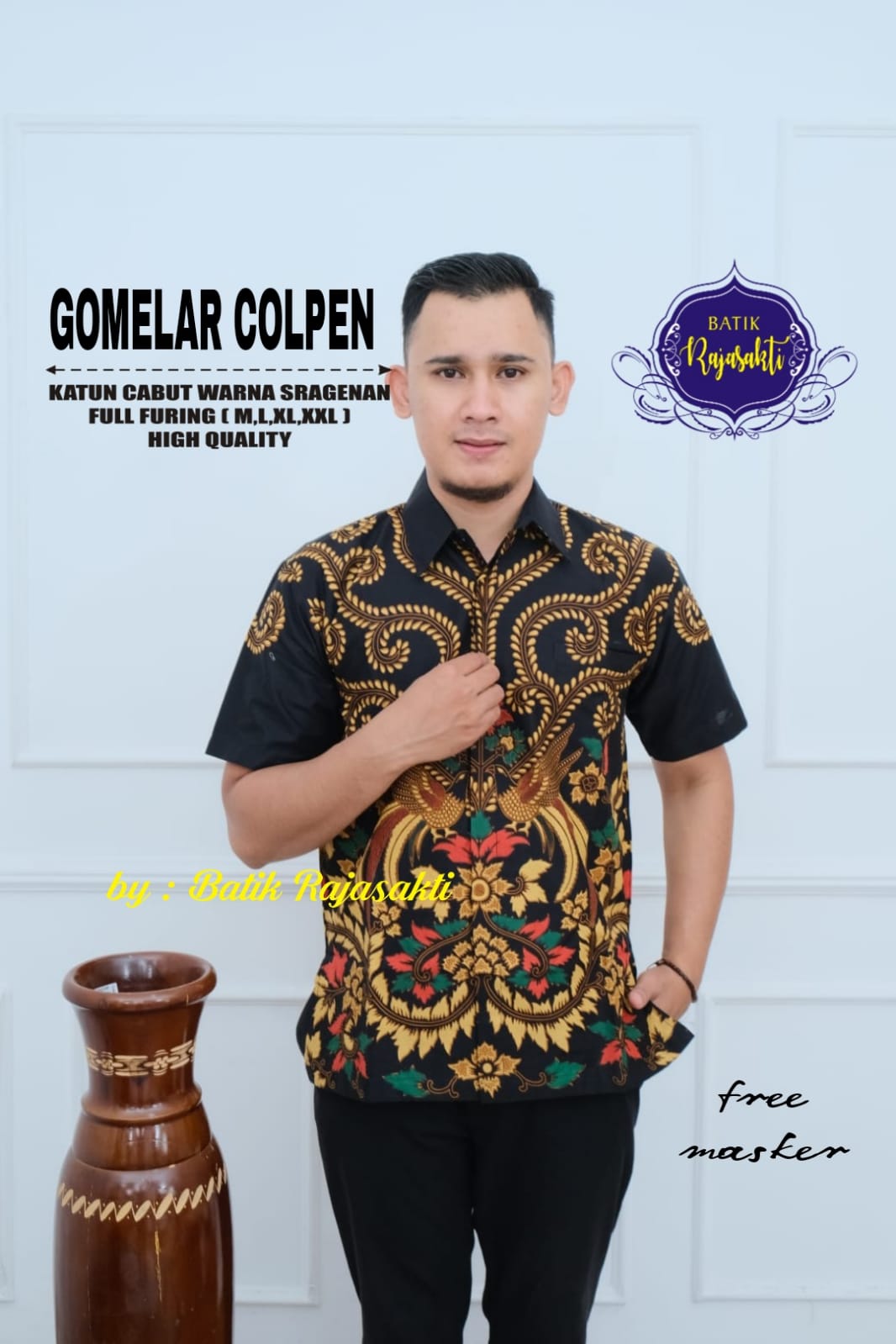 cover-GOMELAR COLET KEMEJA BATIK PRIA SOLO LENGAN PENDEK LAPIS FURING BY RAJASAKTI-1