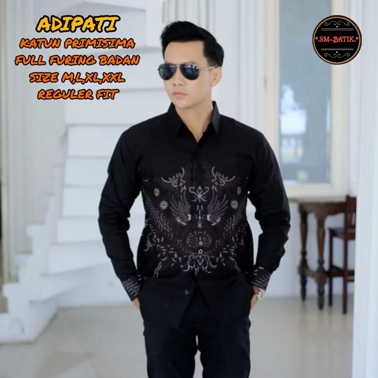 cover-ADIPATI Kemeja Batik Pria Solo Lengan Panjang Lapis Furing BY SM-1