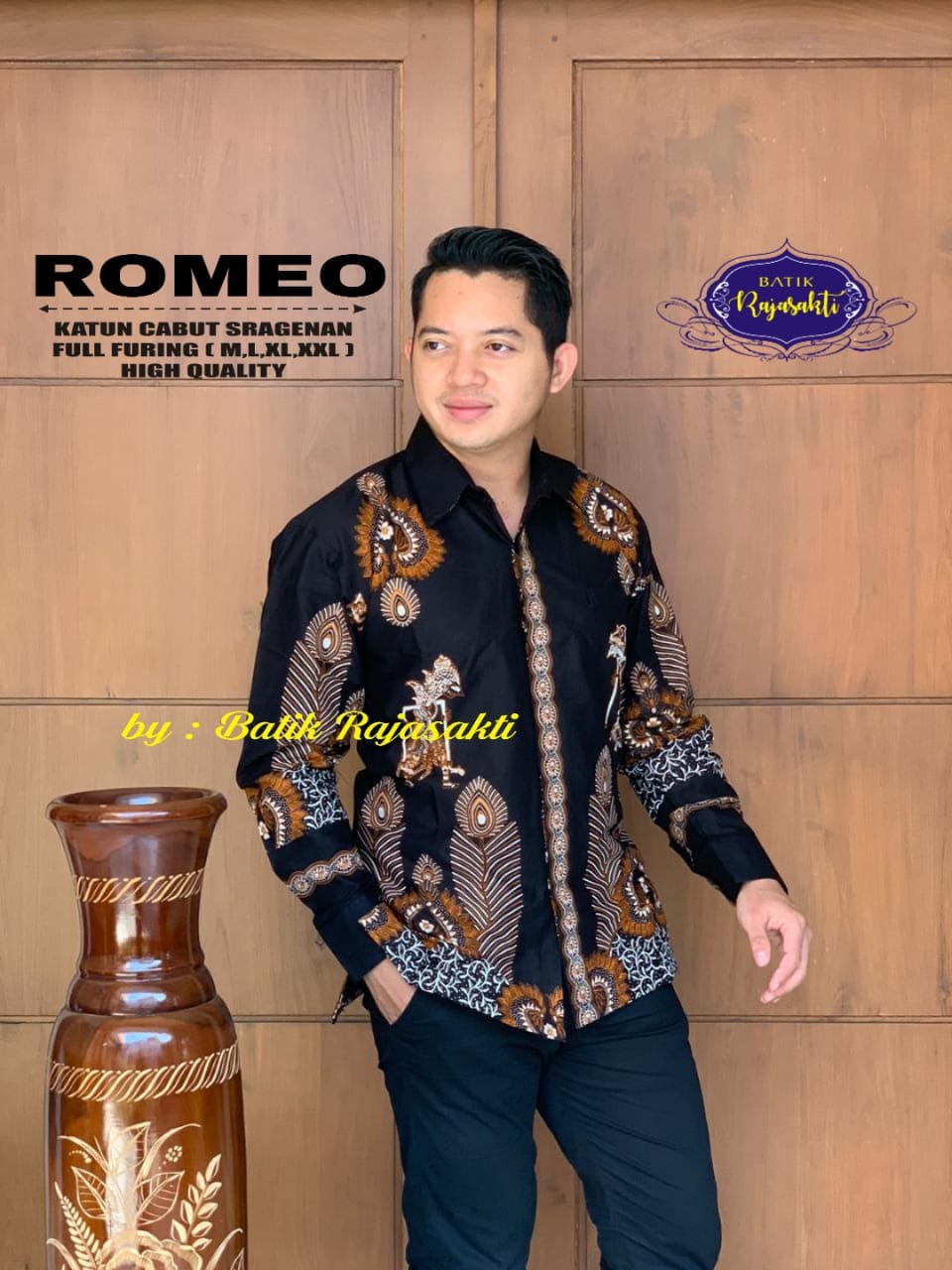cover-ROMEO Kemeja Batik Pria Solo Lengan PANJANG Lapis Furing BY RAJASAKTI-1