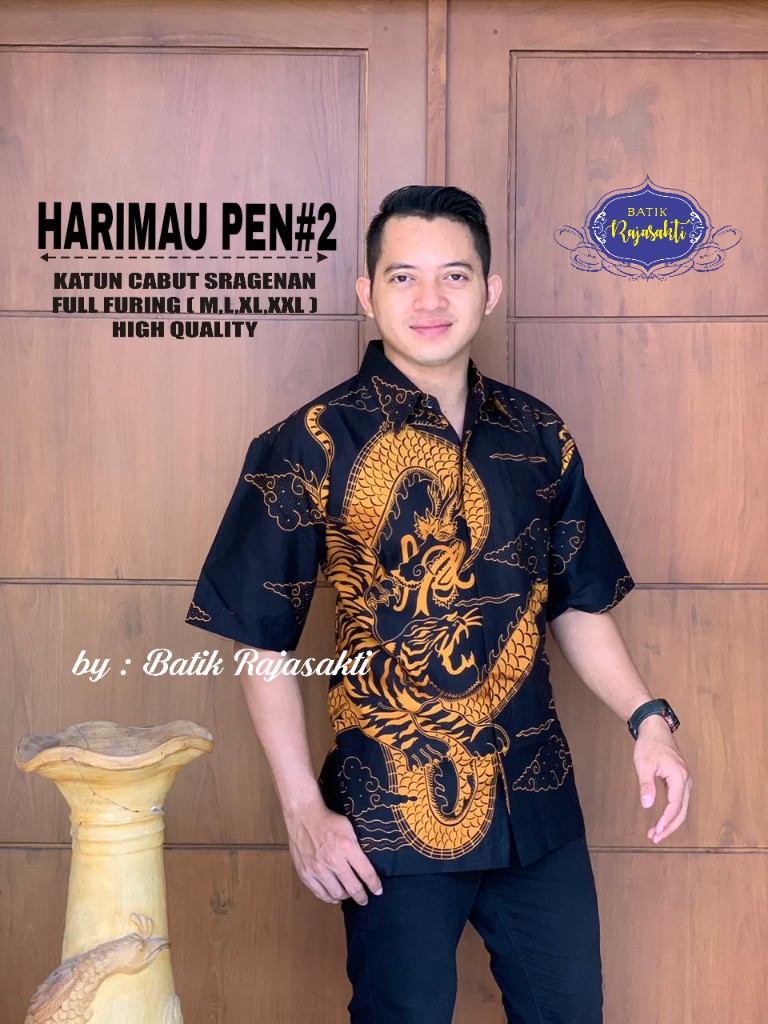 cover-HARIMAU 2 Kemeja Batik Pria Solo Lengan PENDEK Lapis Furing BY RAJASAKTI-1