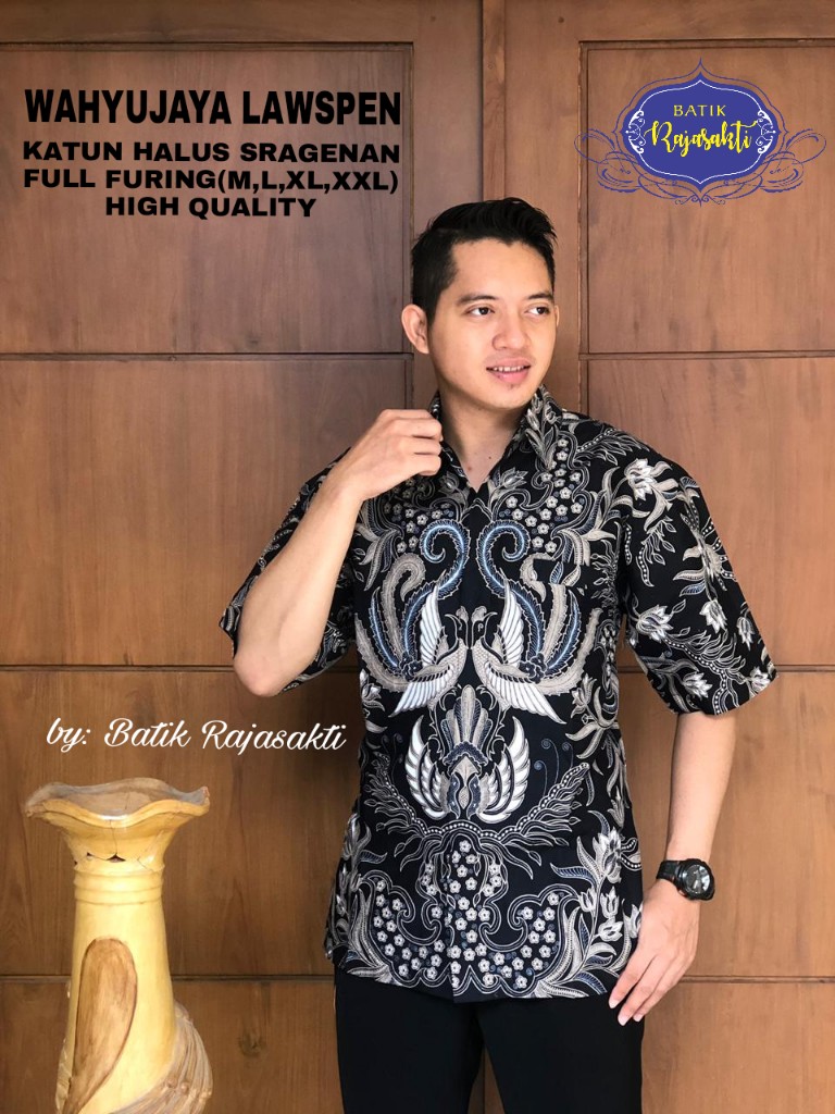 cover-WAHYUJAYA LAWASAN Kemeja Batik Pria Solo Lengan PENDEK Lapis Furing BY RAJASAKTI-1