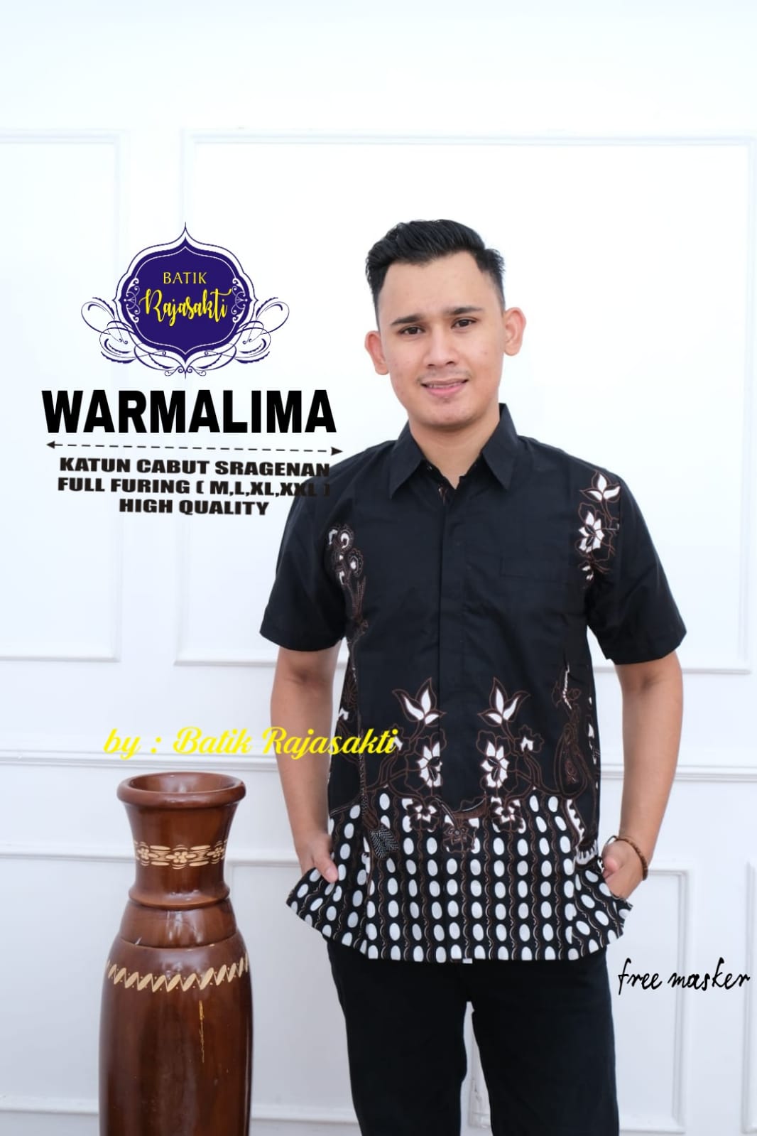 cover-WARMALIMA Kemeja Batik Pria Solo Lengan PENDEK Lapis Furing BY RAJASAKTI-1