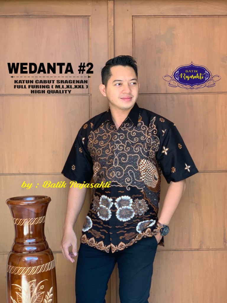 cover-WEDANTA 2 Kemeja Batik Pria Solo Lengan PENDEK Lapis Furing BY RAJASAKTI-1