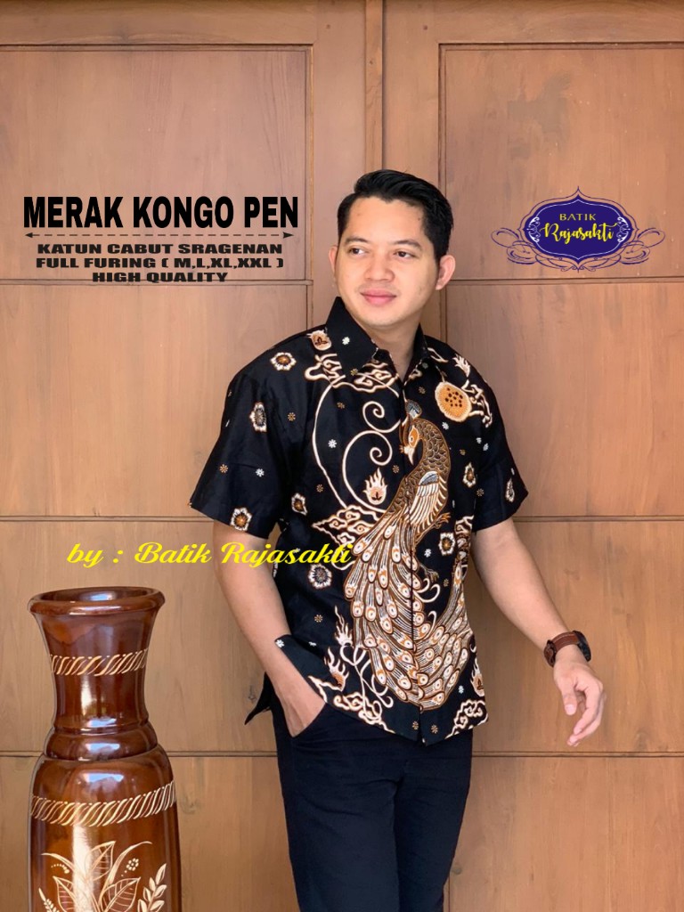 cover-MERAK KONGO PEN Kemeja Batik Pria Solo Lengan PENDEK Lapis Furing BY RAJASAKTI-1