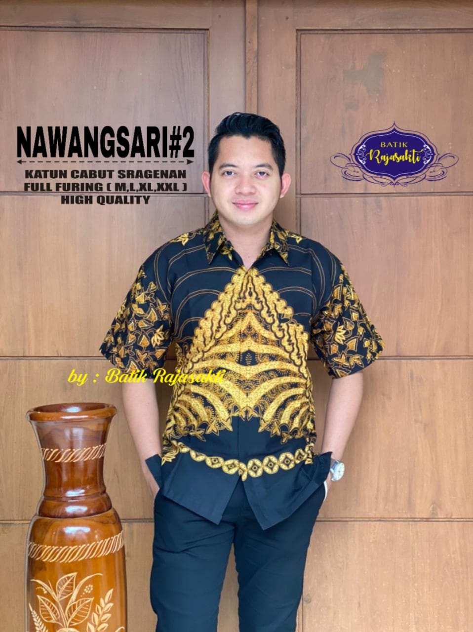 cover-NAWANGSARI 2 Kemeja Batik Pria Solo Lengan PENDEK Lapis Furing BY RAJASAKTI-1
