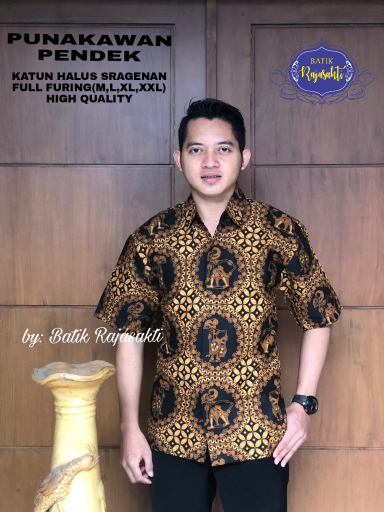 cover-PUNAKAWAN Kemeja Batik Pria Solo Lengan PENDEK Lapis Furing BY RAJASAKTI-1