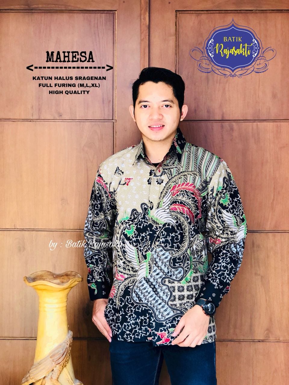 cover-MAHESA Kemeja Batik Pria Solo Lengan PANJANG Lapis Furing BY RAJASAKTI-1