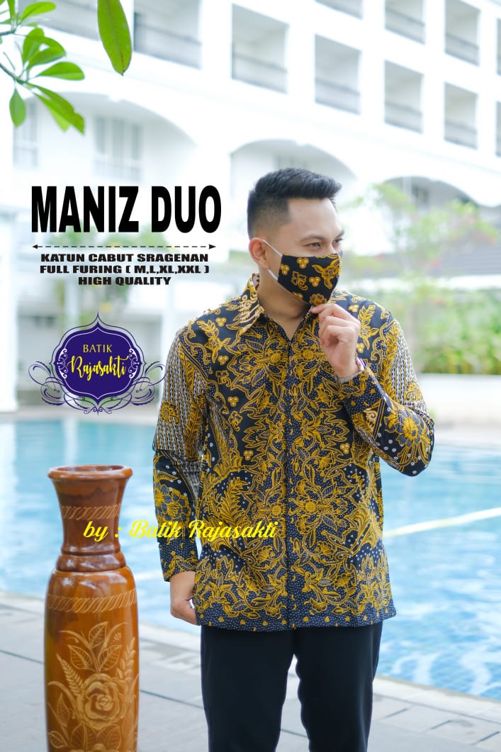 cover-MANIZ DUO Kemeja Batik Pria Solo Lengan PANJANG Lapis Furing BY RAJASAKTI-1
