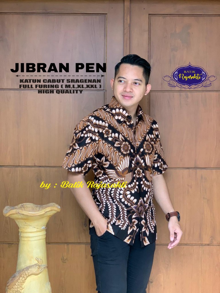 cover-JIBRAN Kemeja Batik Pria Solo Lengan PENDEK Lapis Furing BY RAJASAKTI-1