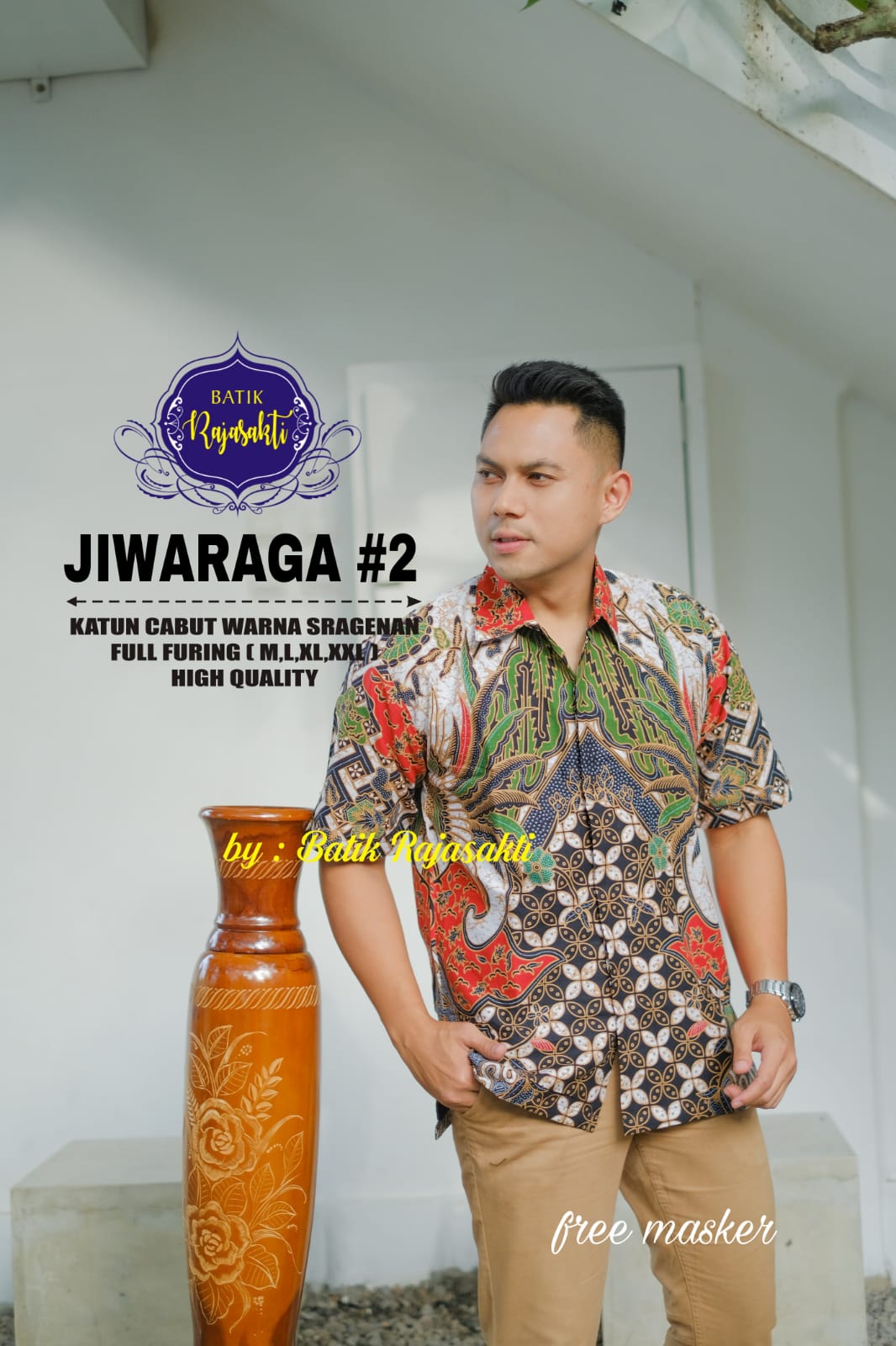 cover-JIWARAGA 2 Kemeja Batik Pria Solo Lengan PENDEK Lapis Furing BY RAJASAKTI-1