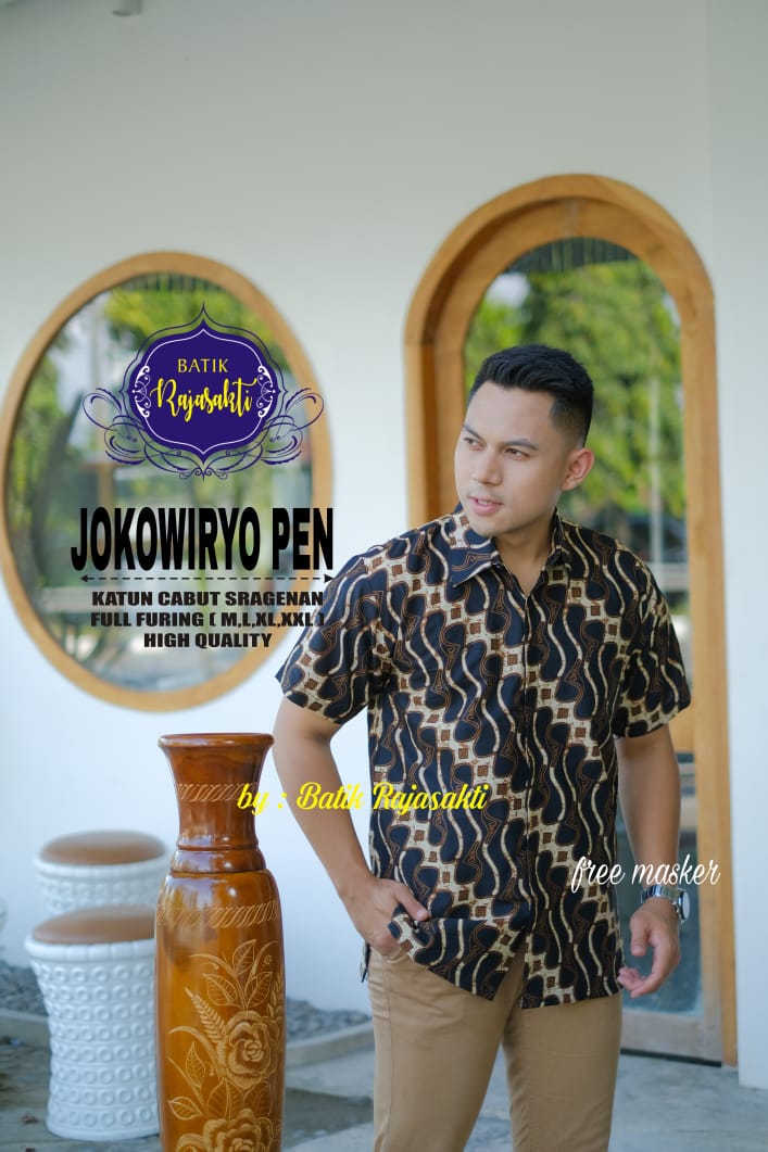 cover-JOKOWIRYO Kemeja Batik Pria Solo Lengan PENDEK Lapis Furing BY RAJASAKTI-1