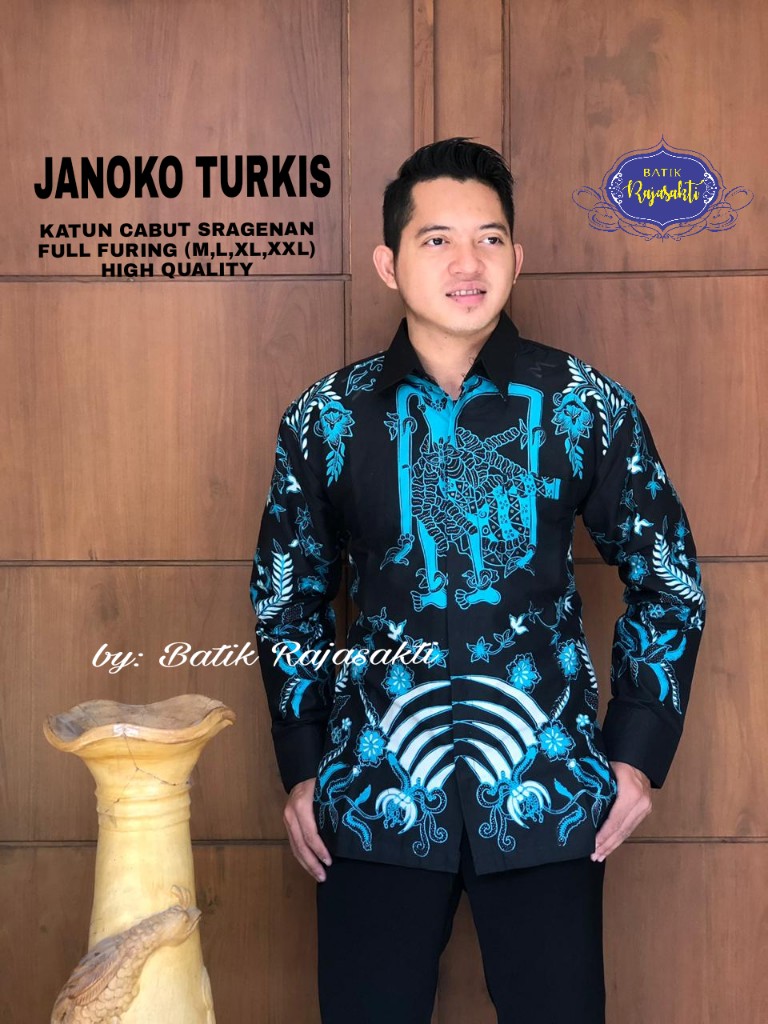 cover-JANOKO TURKIS Kemeja Batik Pria Solo Lengan PANJANG Lapis Furing BY RAJASAKTI-1