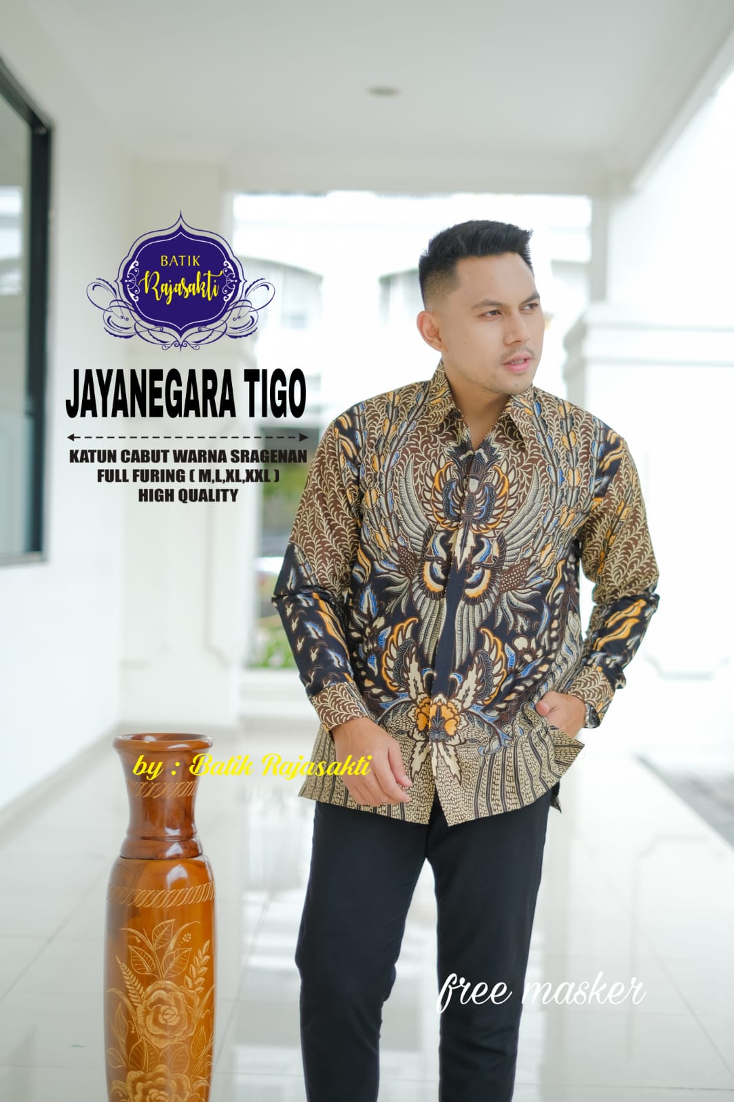cover-JAYANEGARA TIGO 2 Kemeja Batik Pria Solo Lengan PANJANG Lapis Furing BY RAJASAKTI-1