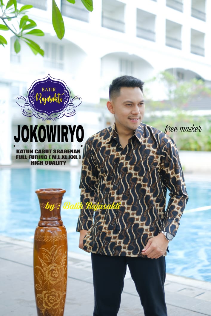 cover-JOKOWIRYO Kemeja Batik Pria Solo Lengan PANJANG Lapis Furing BY RAJASAKTI-1