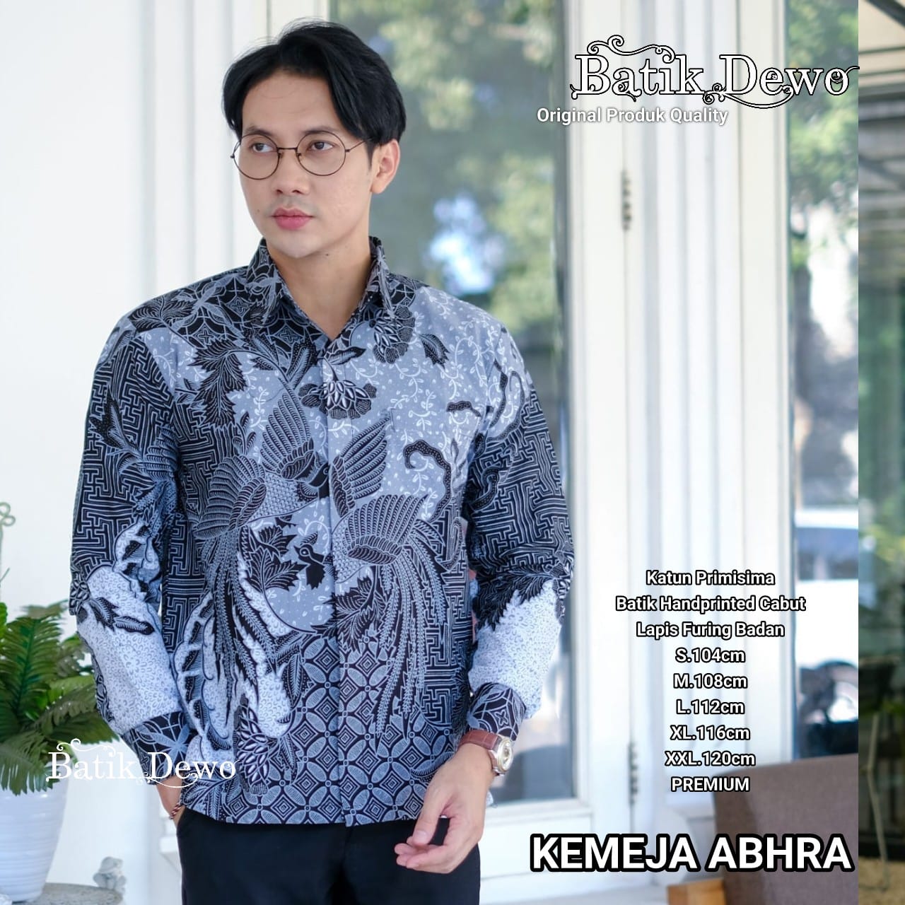 cover-ABHRA Kemeja Batik Pria Solo Lengan PANJANG Lapis Furing BY DEWO-1
