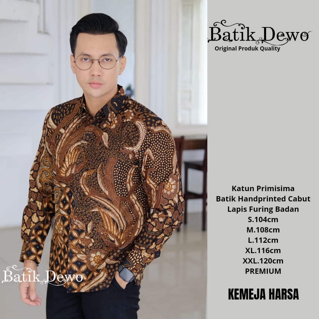 cover-HARSA Kemeja Batik Pria Solo Lengan PANJANG Lapis Furing BY DEWO-1